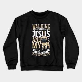 Jesus and dog - Shar Pei Crewneck Sweatshirt